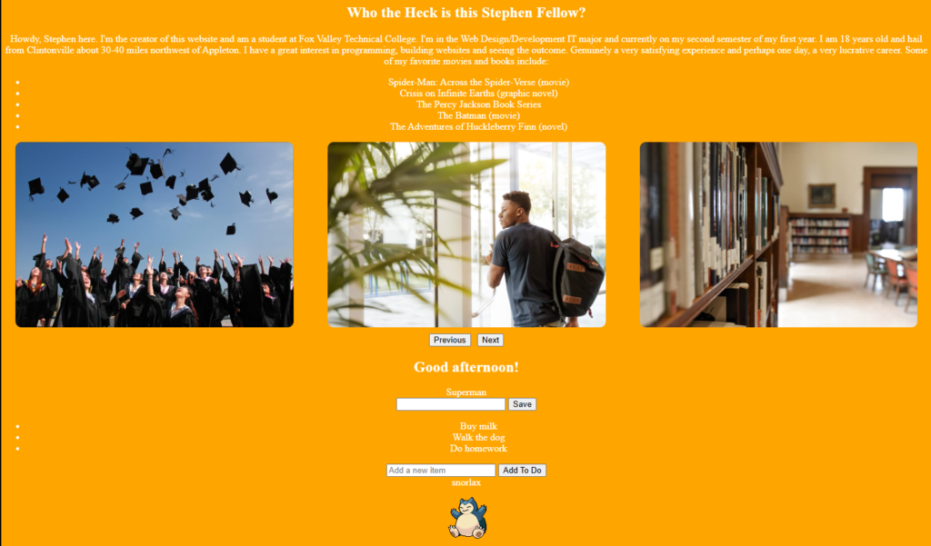 My homepage project for JavaScript